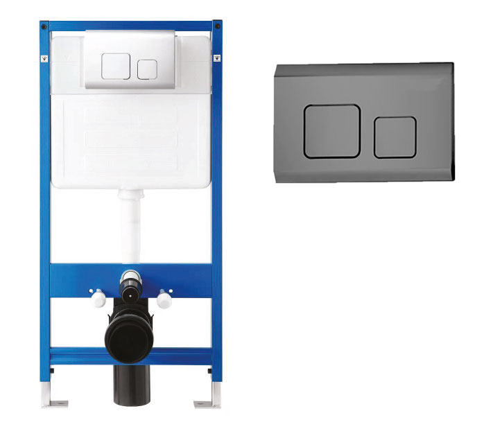 CT202 Dual Flush Plate Brushed Gunmetal Grey