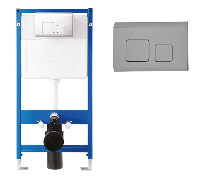 CT202 Dual Flush Plate Brushed Gunmetal Grey