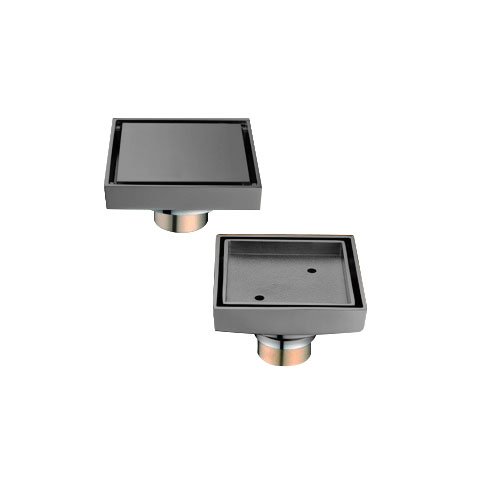 VD8640 Brass Floor Drain Brushed Gunmetal Grey