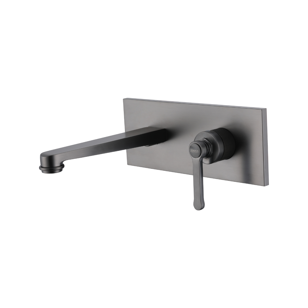 CM-103 Wall Mounted Basin Mixer Brushed Gunmetal Grey